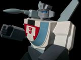 a close up of a toy robot with a sword
