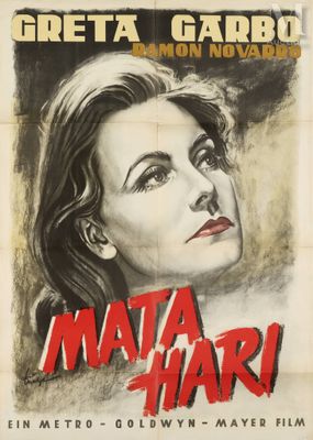 a poster for the movie mata hari starring actress greta garbi