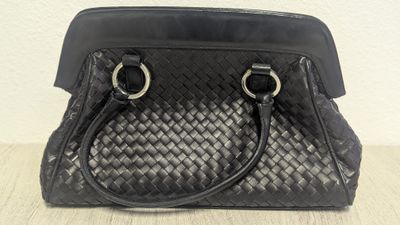 Sac A Main EN Cuir Noir Mat TressÉ A LA Main - 2 Anses - Jam…
