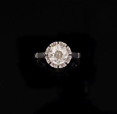Solitaire en platine 850 millièmes avec diamant taille brillante