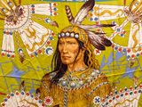 a picture of a painting of a native american man