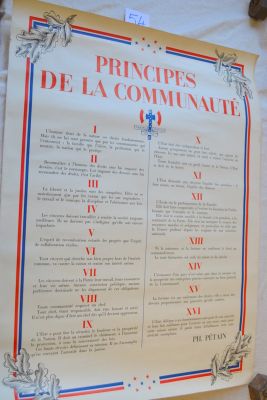 a poster on the wall of a church with a cross on it