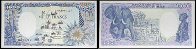 trois billets de banque différents, dont l'un comporte l'image d'un éléphant