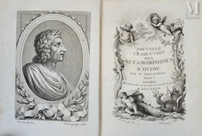 un vieux livre avec l'image d'un homme portant une couronne et celle d'une femme en robe