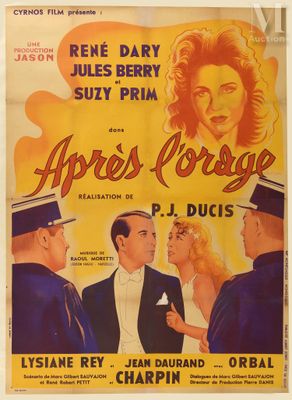 an old movie poster of a man in a tuxedo and a woman in a tuxedo