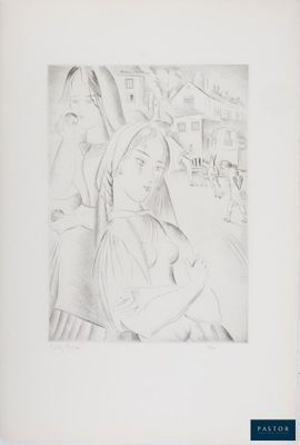 an image of a drawing of a woman holding a child