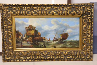 a picture of a painting on the wall of a room