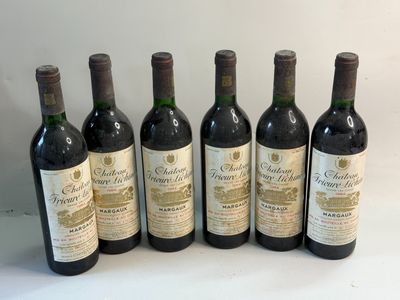 6 bouteilles Château PRIEURE LICHINE 1984 4ème GCC Margaux