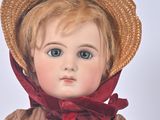 a doll that is wearing a hat and a dress