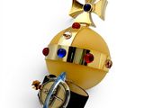 une montre en or surmontée d'une couronne