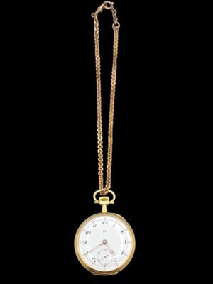 LIP Montre de poche en o jaune 750°° de forme circulaire. Do…