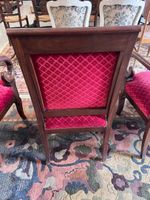 3 fauteuils acajou velours rouge à motifs accoudoirs crosse … (photo 3)