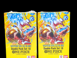 two packs of pokemon trading cards on a black background
