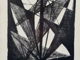 an image of a black and white photo of a piece of art