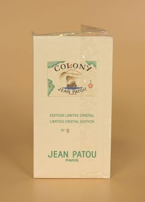 a white box with a label on it that says jean patou