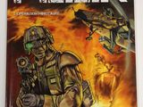 la couverture d'une bande dessinée représentant un soldat tenant un fusil