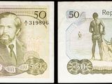deux images différentes d'un billet de banque sur lequel figure un homme à cheval