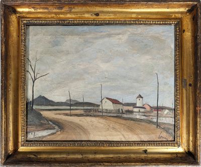 LOUIS (XXe siècle) "Vue de paysage montagneux"