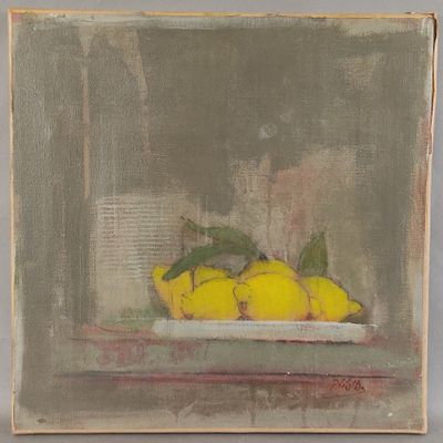 Paul VILALTA (1947-), 'Nature morte stylisée aux citrons', H…