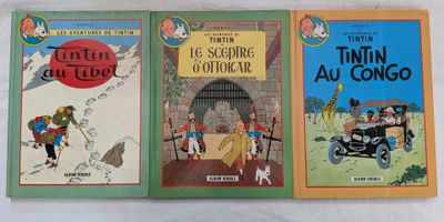 trois livres pour enfants racontant les aventures de Tintin, Tintin, Tintin et Tintin, et
