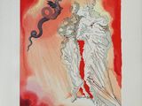 une image représentant un tableau où figurent une femme et un dragon