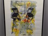 an image of a painting of two chairs on a table