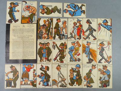 quelques vieilles bandes dessinées sur lesquelles figurent des soldats