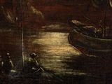 an image of a painting of a boat in a body of water