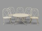 an image of a group of chairs and a table on a grey background