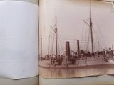 an old photo of a ship in a book
