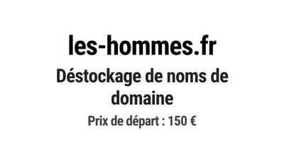 Nom de domaine les-hommes.fr. Thématiques associées: mode ma…