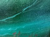 an image of a painting of a wave coming in to the ocean