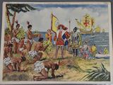 an image of a painting of a group of people on a beach