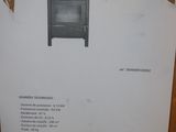 a poster on the wall of a room with a picture of a stove