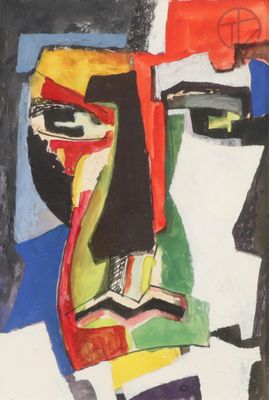 une image représentant un tableau représentant le visage d'un homme sur fond blanc