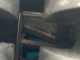 a close up of the inside of an oven with the door open