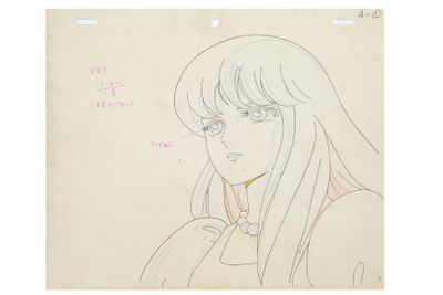 an image of a drawing of a woman with long hair