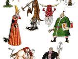 many different types of characters in this picture