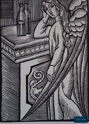 une image représentant un dessin d'un ange tenant une épée