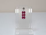 une petite vitrine contenant une paire de boucles d'oreilles