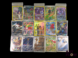 a lot of different pokemon cards on the table