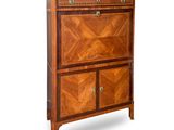 an image of a wooden cabinet with a marble top