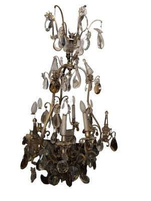 Important lustre cage à six lumières à monture en bronze à riche ornem - Photo 1