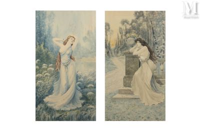 deux photos d'une femme en robe blanche et d'une femme en robe blanche