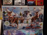 a advent calendar with a reindeer and a sleigh on it