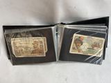 two different types of paper money are in a plastic bag