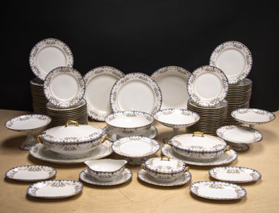 a lot of plates that are sitting on a table