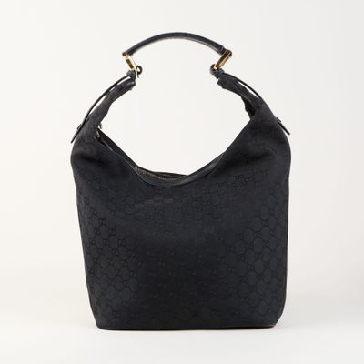 Sac hobo Guccissi en toile GG noire
