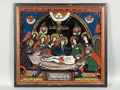 une image représentant un tableau où Jésus est allongé sur la croix