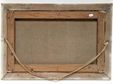 an old picture frame with a rope hanging from it ' s side